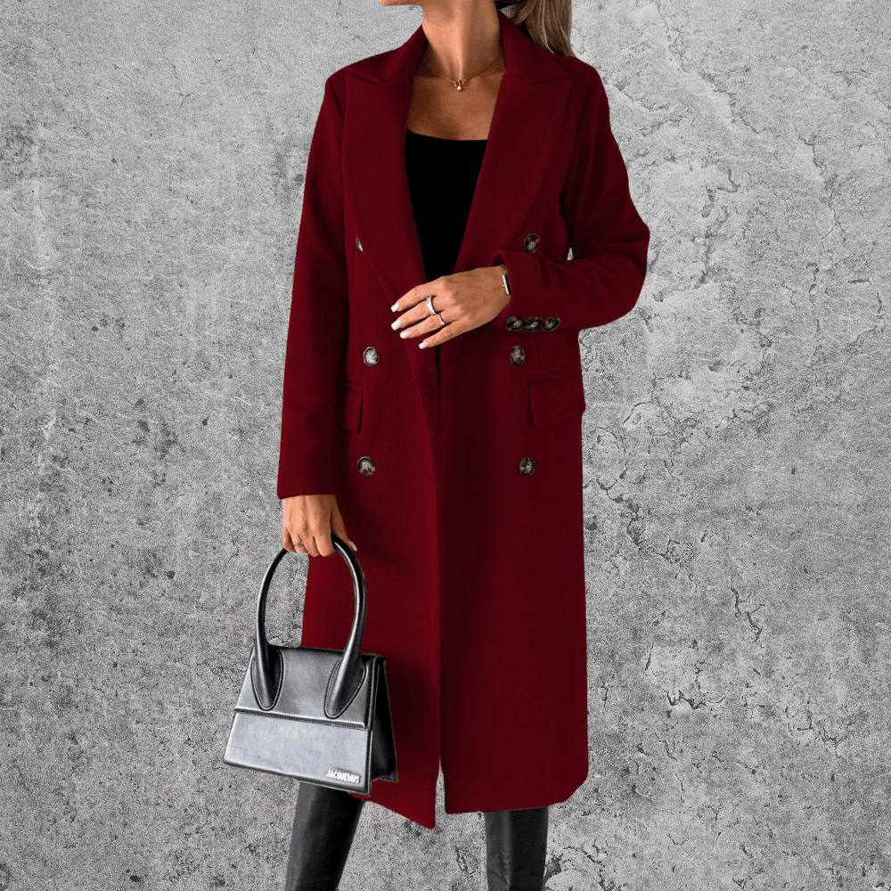 Aeris™ Winter Trenchcoat | Warme Damesjas met Reverskraag in Klassiek Design