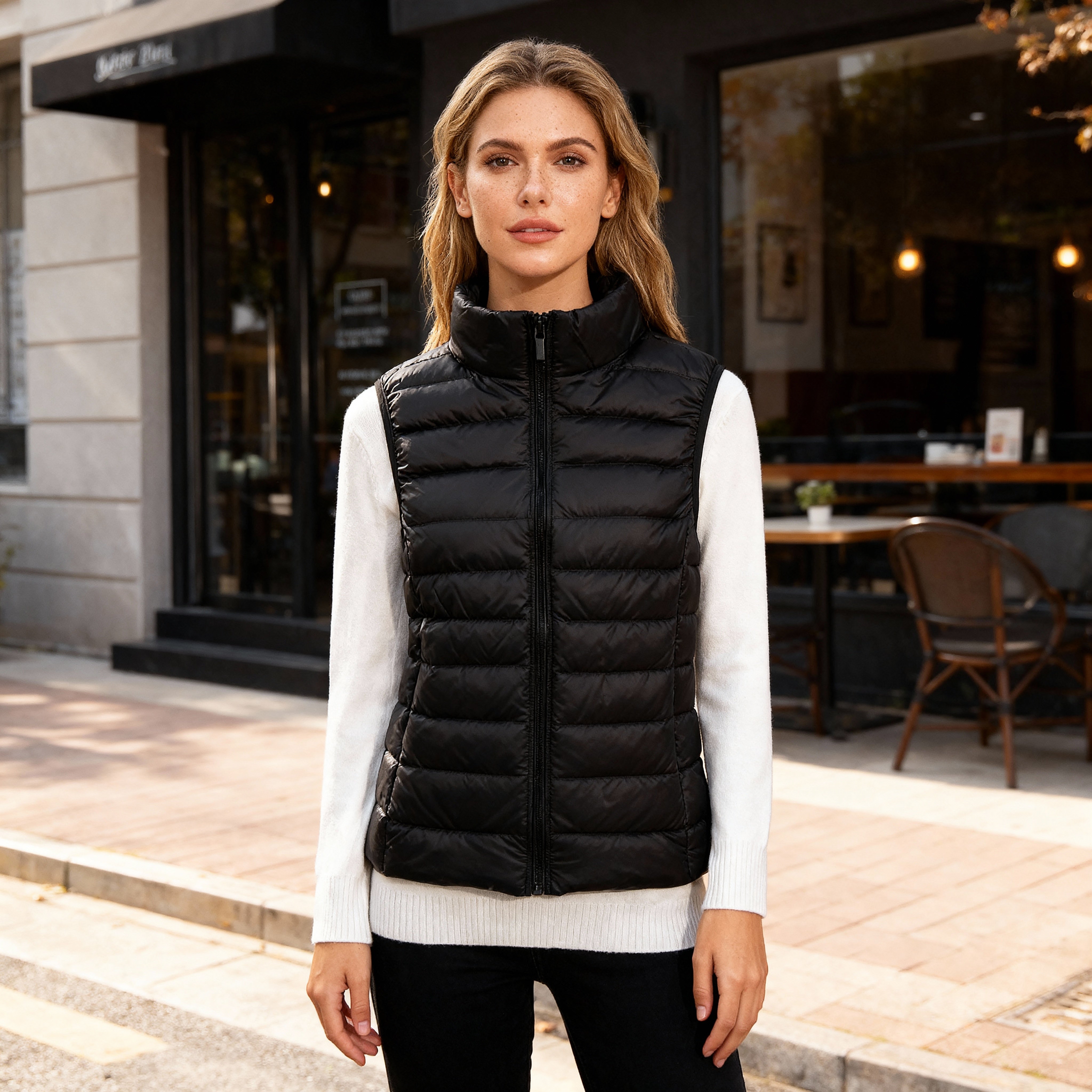 Aurora Ultralichte dames donsbodywarmer – warme lichtgewicht gewatteerde weste