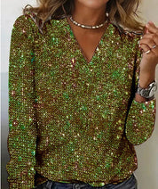 Elena Moretti | Glitter V-hals Blouse
