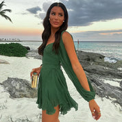 Lucia Jurk | Mini Jurk met Panterprint en V-Hals voor een Gedurfde Look