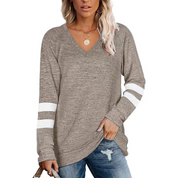 Alexandra Shirt | Gevoerd Lichtgewicht Fleece Dames Shirt met V-Hals en Contrastpanelen