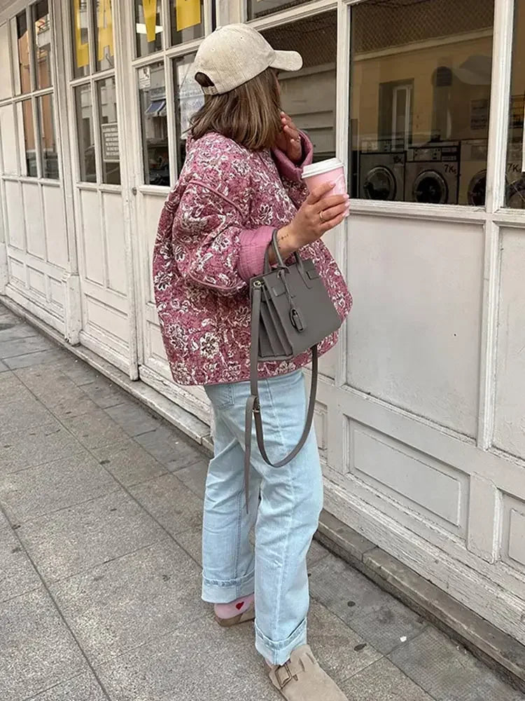 Ayse Jacket | Elegant Bloemenjack met Ronde Hals en Trendy Print