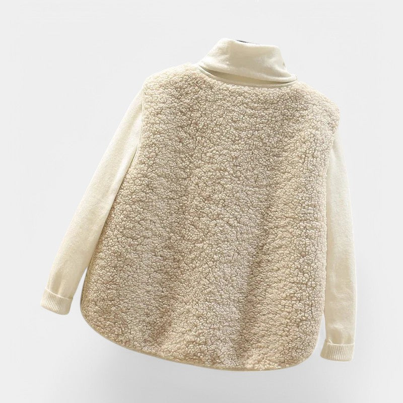 Giulia teddy gilet dames – mouwloos vest met tijdloos design