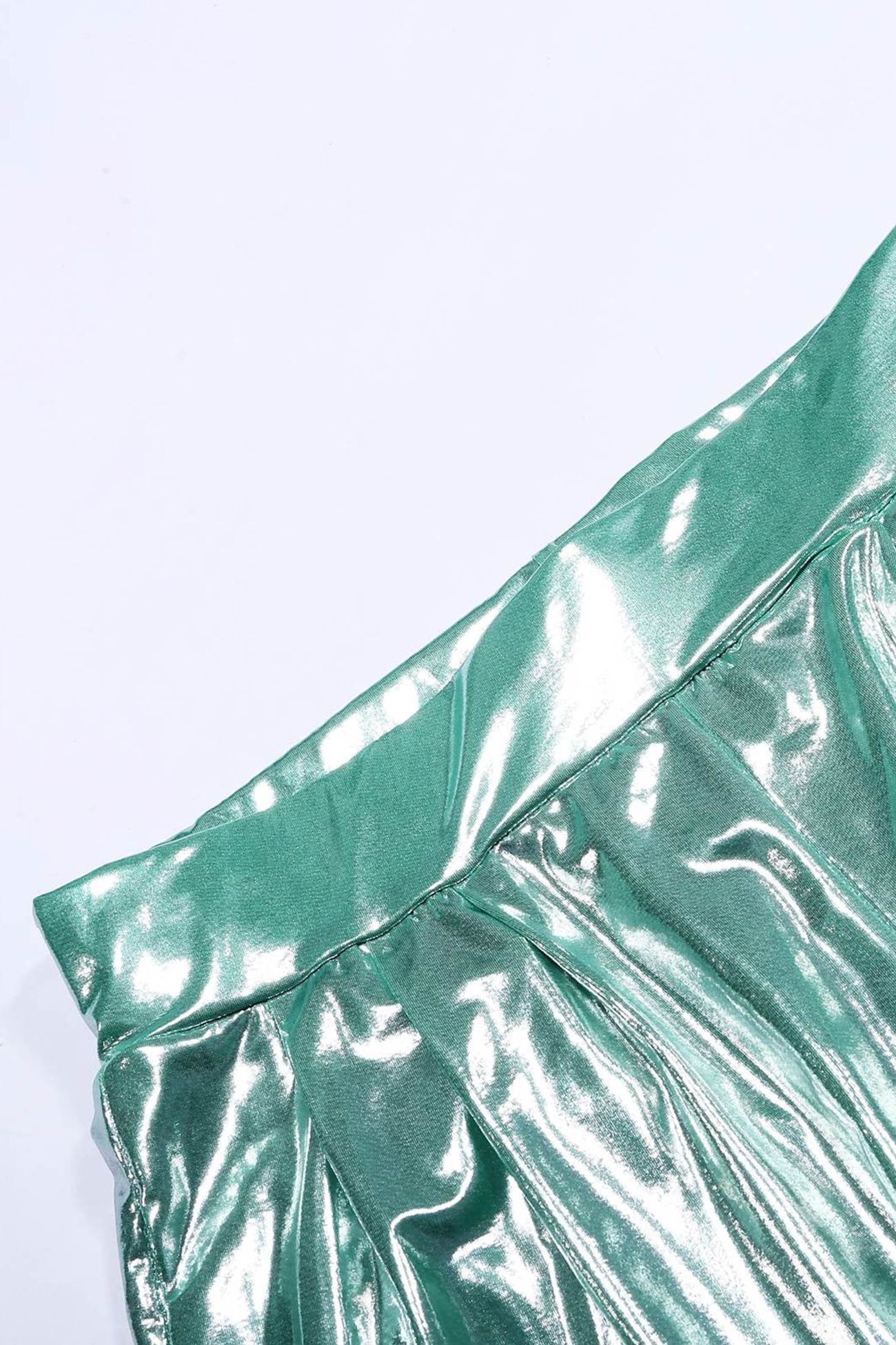 Loïs Set | Glanzende Tweedelige Dames Set met Crop Top en Wijde Broek