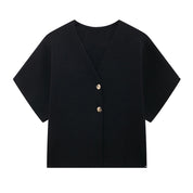 Livia Knit Cardigan | Damesvest met Chique V-Hals, Subtiele Knoopsluiting en Zachte Gebreide Stof