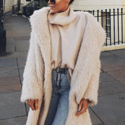 Valeria Teddy Jas voor dames | Lange Wollen Winterjas met Chique Pasvorm