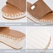 Sleehak Slippers Dames met Gevlochten Espadrille Zool, Comfortabel en Zomers - Isadora Bellini