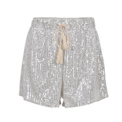 Giulia Pailletten Shorts | Feestelijke Satijnen Shorts met Hoge Taille en Trekkoord