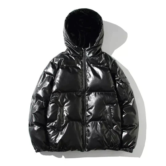 Leonardo Winddichte metallic puffer winterjas heren – warme en waterafstotende jas voor koude dagen