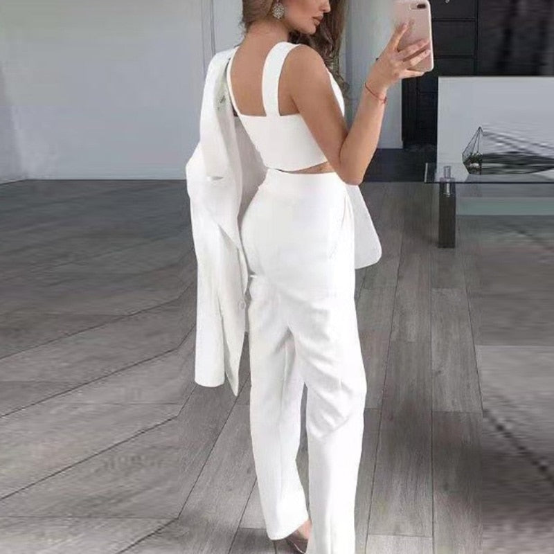 NoudsBlazer Set | 3-Delige Blazer Set met Top, Broek en Blazer voor een Tijdloze Look