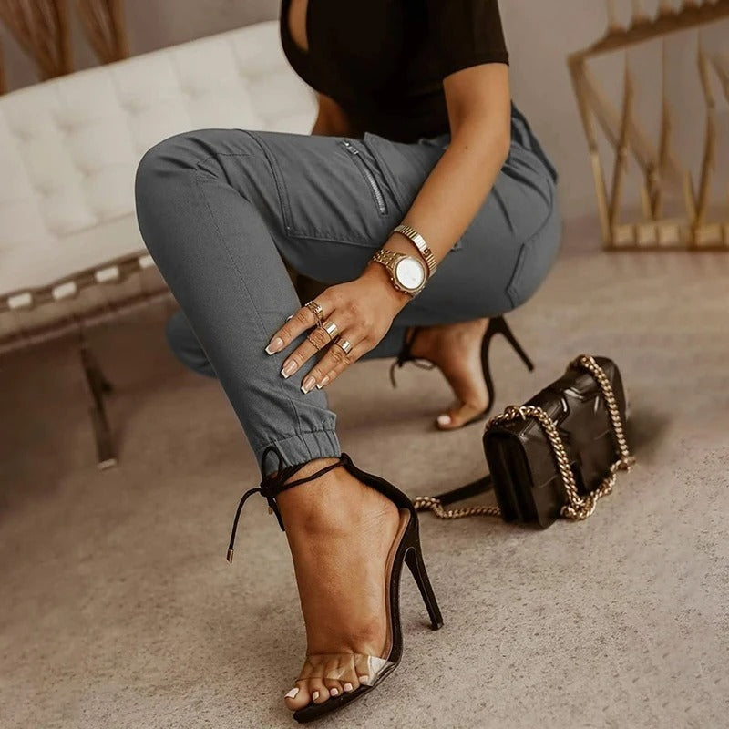 Luna Broek | Cargo broek met hoge taille voor dames