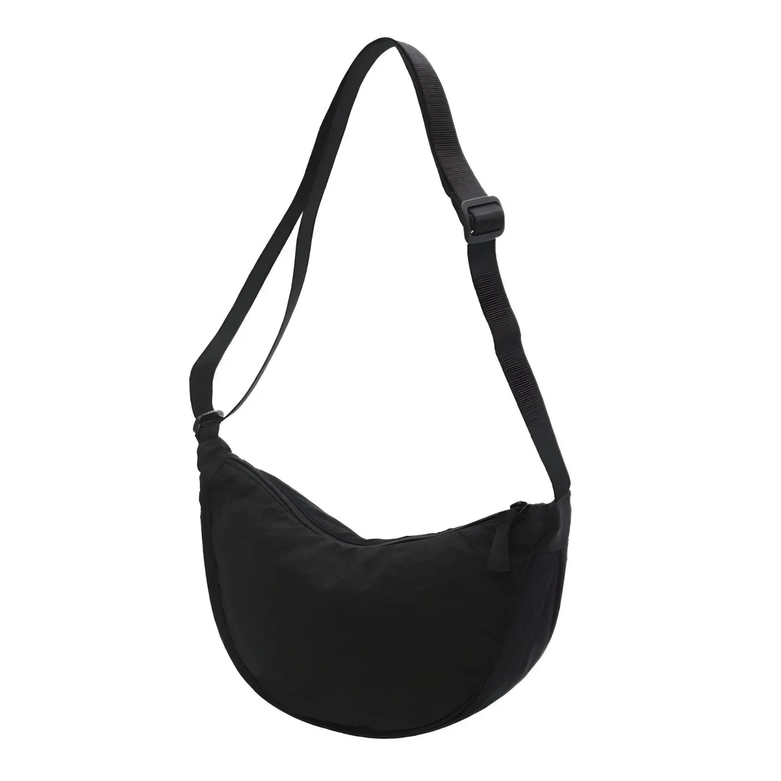 Cleo | Crossbody Tas Dames Halfmaan - Lichtgewicht, Veelzijdig en Stijlvol - Zwart / Creme / Oranje