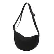 Cleo | Crossbody Tas Dames Halfmaan - Lichtgewicht, Veelzijdig en Stijlvol - Zwart / Creme / Oranje