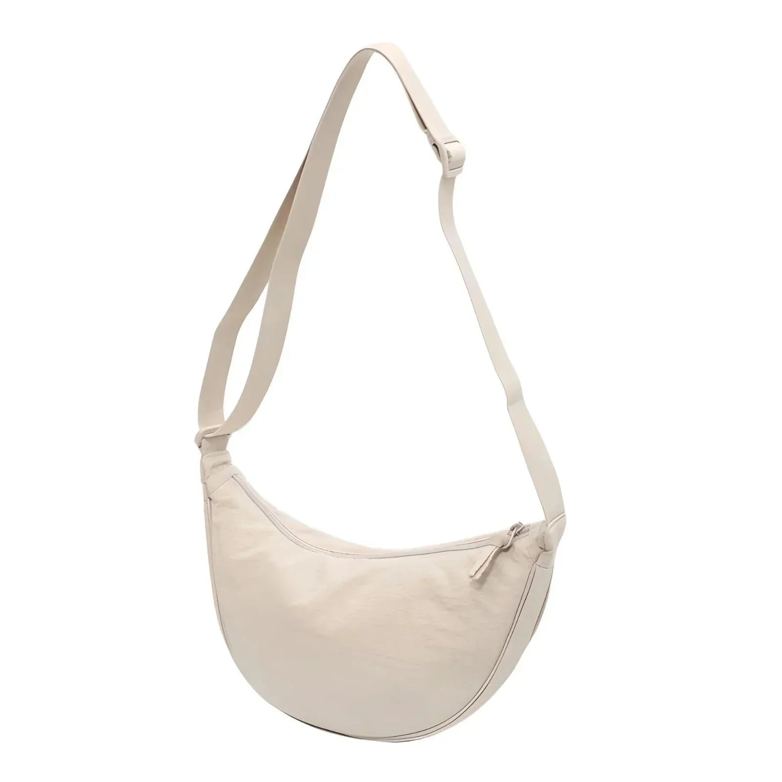 Cleo | Crossbody Tas Dames Halfmaan - Lichtgewicht, Veelzijdig en Stijlvol - Zwart / Creme / Oranje