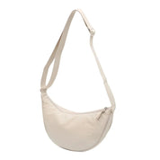 Cleo | Crossbody Tas Dames Halfmaan - Lichtgewicht, Veelzijdig en Stijlvol - Zwart / Creme / Oranje