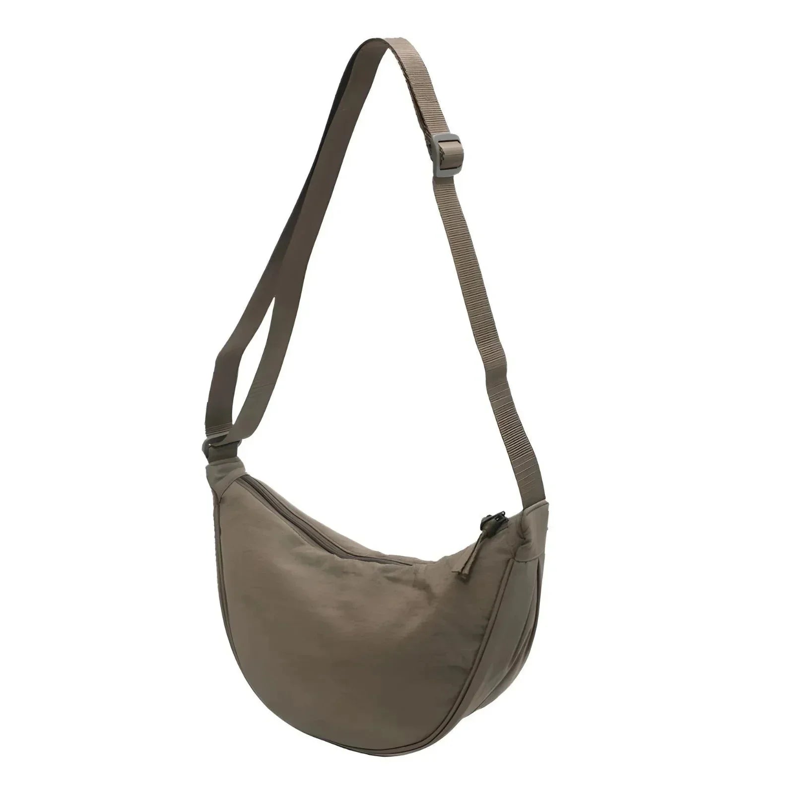 Cleo | Crossbody Tas Dames Halfmaan - Lichtgewicht, Veelzijdig en Stijlvol - Zwart / Creme / Oranje