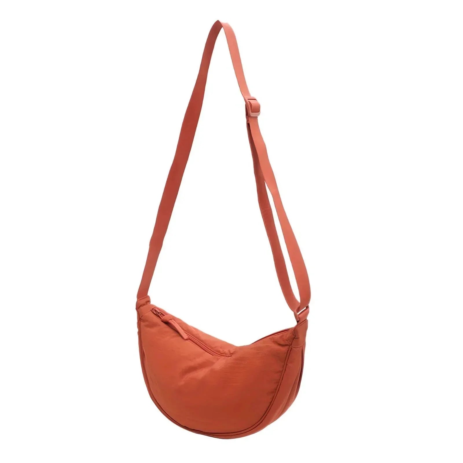 Cleo | Crossbody Tas Dames Halfmaan - Lichtgewicht, Veelzijdig en Stijlvol - Zwart / Creme / Oranje