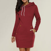 Livia Hoodie Jurk | Comfortabele Hoodie Jurk met Lange Mouwen en Capuchon