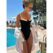 Elegant Badpak met Hoge Taille - Klassiek en Sneldrogend - Valerie