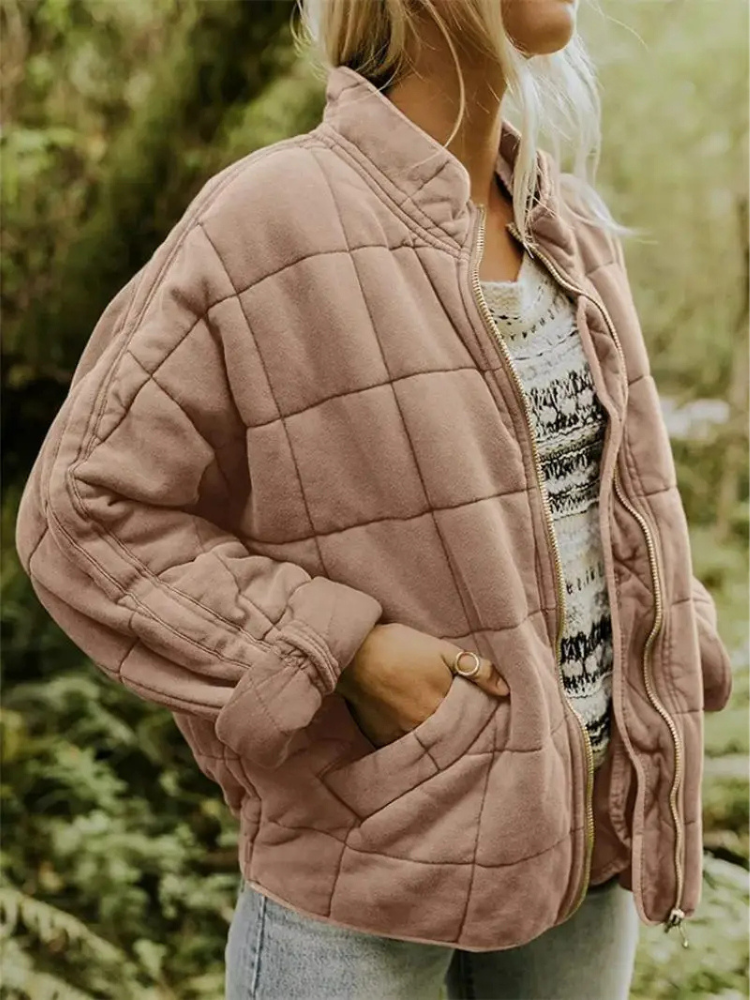 Tussenjas Dames Gewatteerd | Blokpatroon Jas Casual En Warm – Elara Nordvik