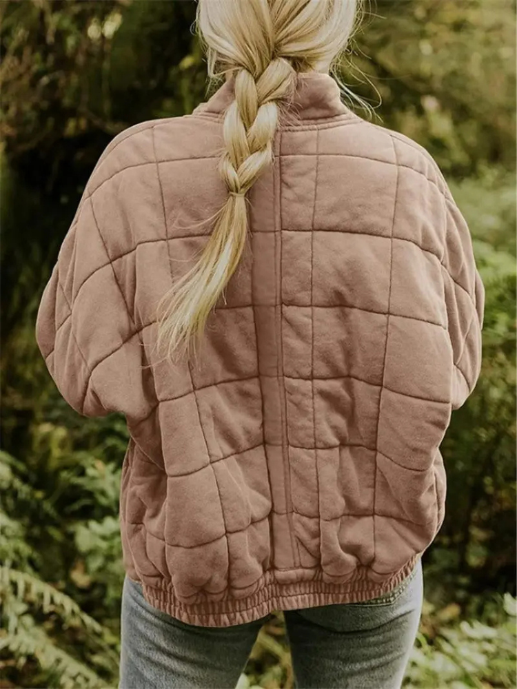 Tussenjas Dames Gewatteerd | Blokpatroon Jas Casual En Warm – Elara Nordvik