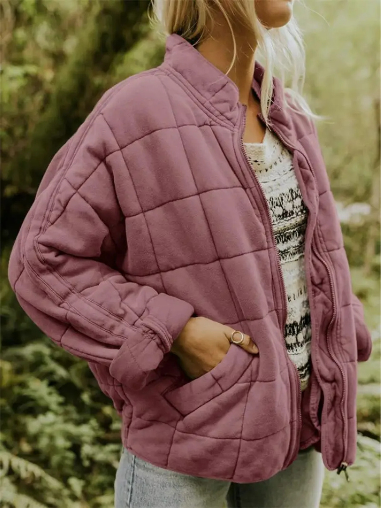 Tussenjas Dames Gewatteerd | Blokpatroon Jas Casual En Warm – Elara Nordvik