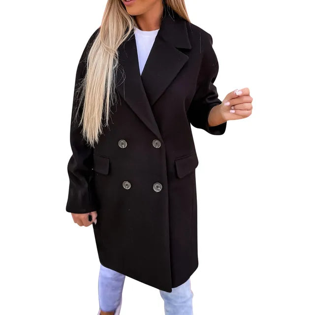 Alison Trenchcoat | Elegante Lange Damesjas met Double-Breasted Sluiting en Klassieke Pasvorm
