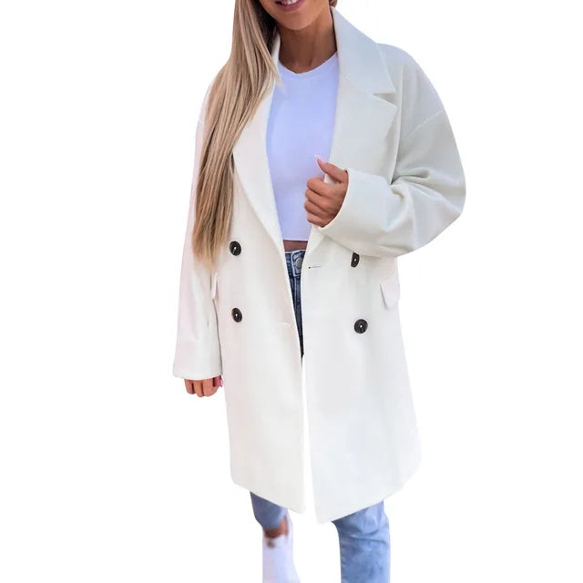 Alison Trenchcoat | Elegante Lange Damesjas met Double-Breasted Sluiting en Klassieke Pasvorm