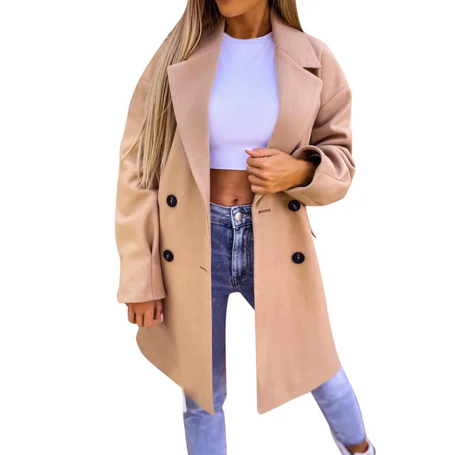 Alison Trenchcoat | Elegante Lange Damesjas met Double-Breasted Sluiting en Klassieke Pasvorm