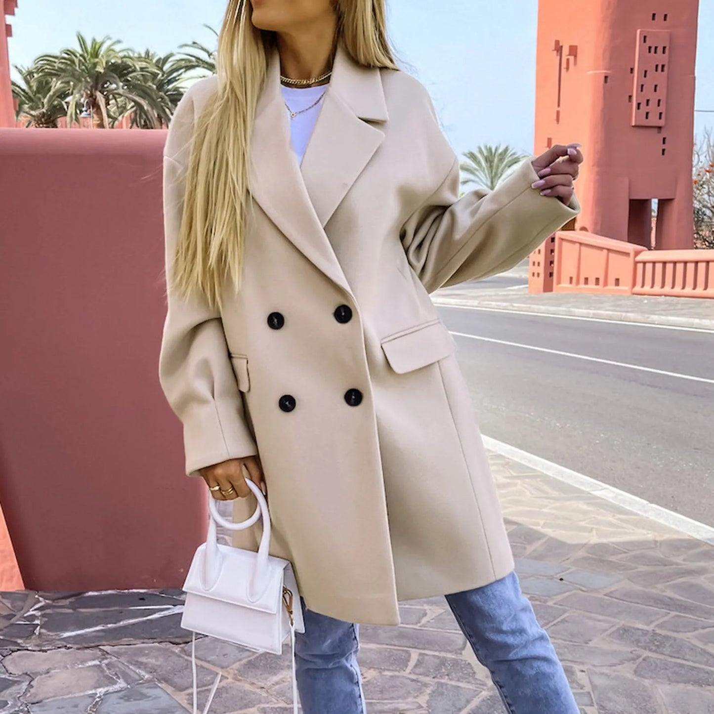 Alison Trenchcoat | Elegante Lange Damesjas met Double-Breasted Sluiting en Klassieke Pasvorm
