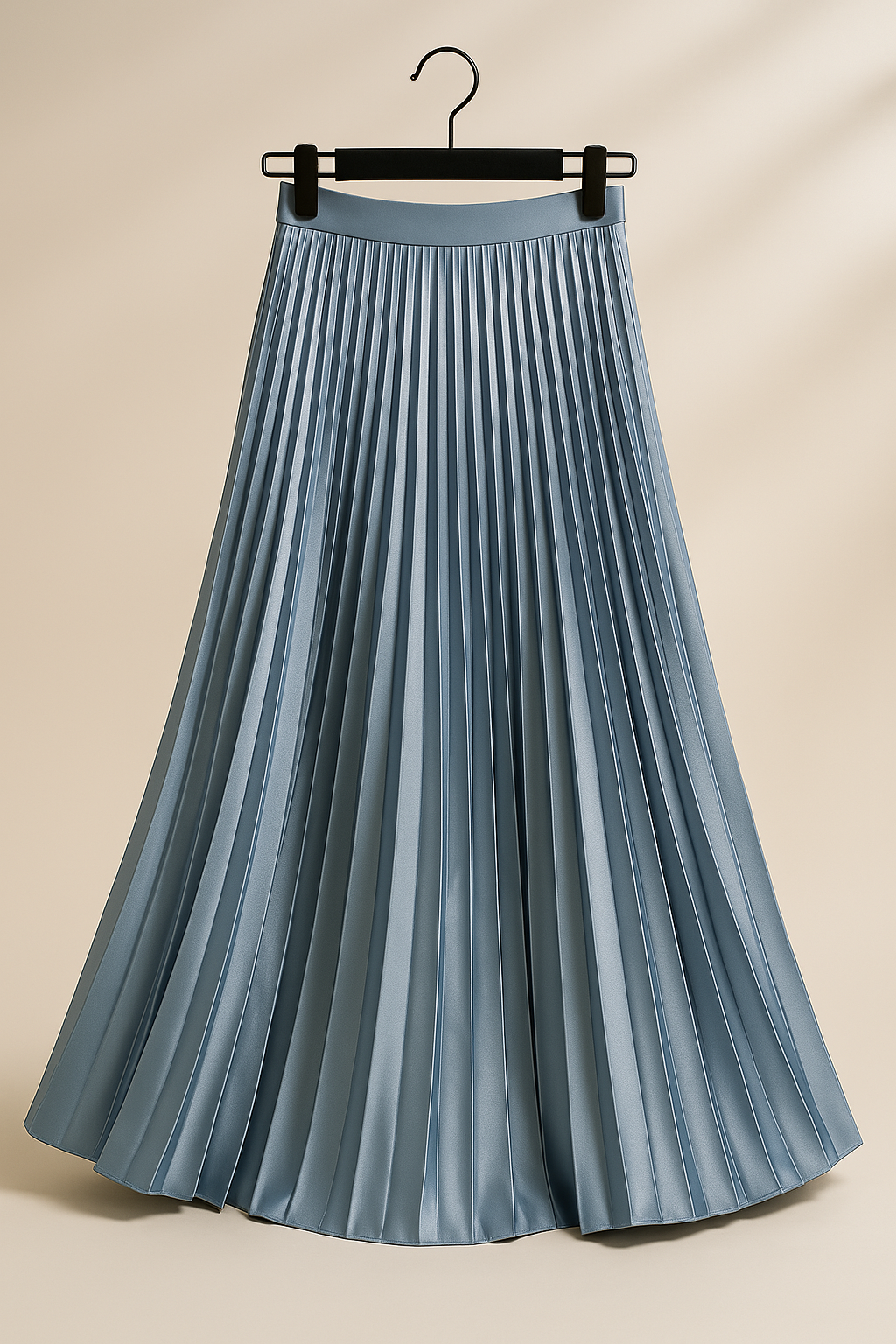 Satijnen Plooirok – Hoge Taille Midi-Rok met Elegante Glans | Giulia Contessa