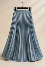 Satijnen Plooirok – Hoge Taille Midi-Rok met Elegante Glans | Giulia Contessa