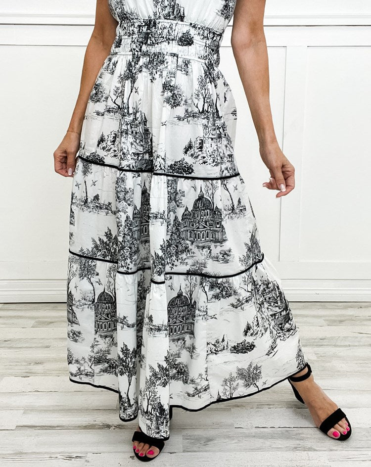 Dames A-lijn Maxi Jurk met Rits Smocked Taille Lente en Zomer - Mauve Bruin / Blauw / Zwart - Maelen