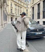 Ivana Luxe faux bontjas dames – zachte warme jas met elegante getailleerde pasvorm