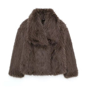 Renata Luxe kunstbont jas dames – warme volumineuze faux fur mantel in elegante stijl