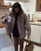 Rosa Coat | Oversized Winterjas van Zachte Polyestermix met Stylish Details