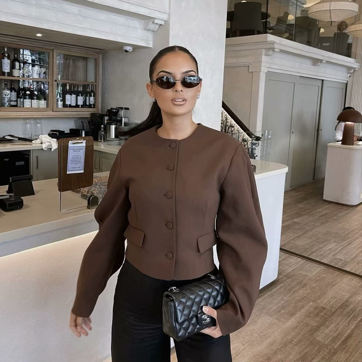 Fudy Mokka Set | Luxe Tweedelige Set in Trendkleur met Comfortabele Pasvorm