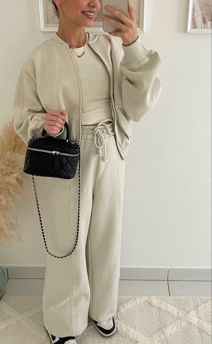 Victoria Tracksuit | Luxe Long Sleeve & Broek Set voor Comfort en Oversized Stijl