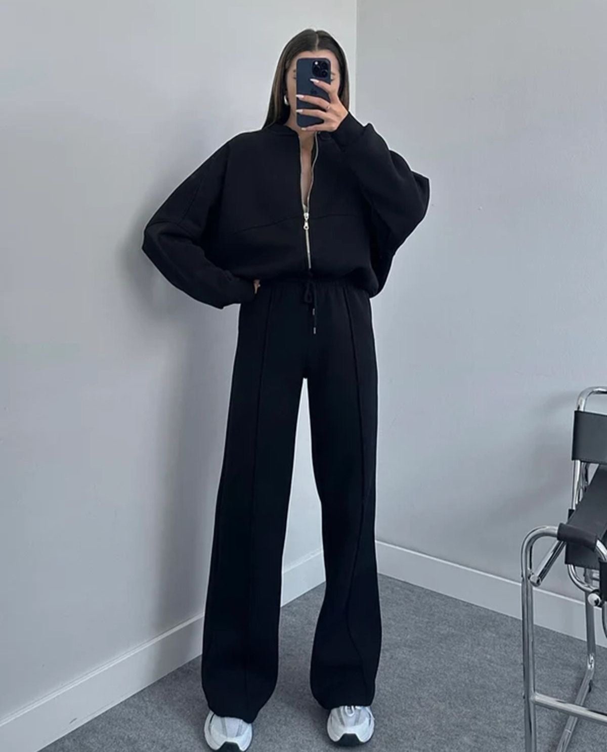 Victoria Tracksuit | Luxe Long Sleeve & Broek Set voor Comfort en Oversized Stijl