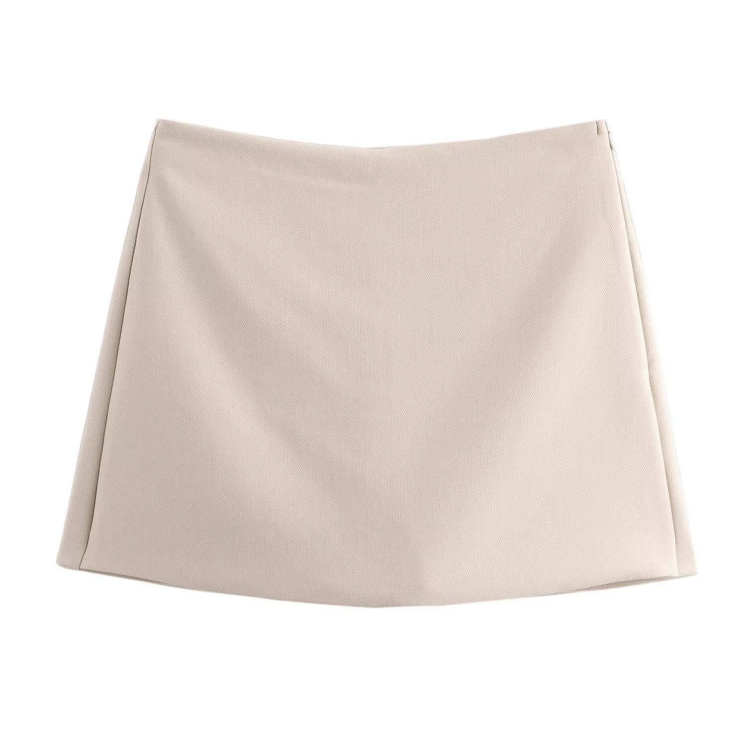 Lucia Skort | Satijnen Skort met Hoge Taille in Burgundy of Mocha Mousse
