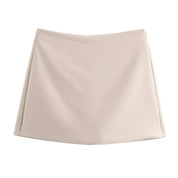 Lucia Skort | Satijnen Skort met Hoge Taille in Burgundy of Mocha Mousse