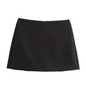 Lucia Skort | Satijnen Skort met Hoge Taille in Burgundy of Mocha Mousse