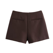 Lucia Skort | Satijnen Skort met Hoge Taille in Burgundy of Mocha Mousse