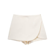 Lucia Skort | Satijnen Skort met Hoge Taille in Burgundy of Mocha Mousse