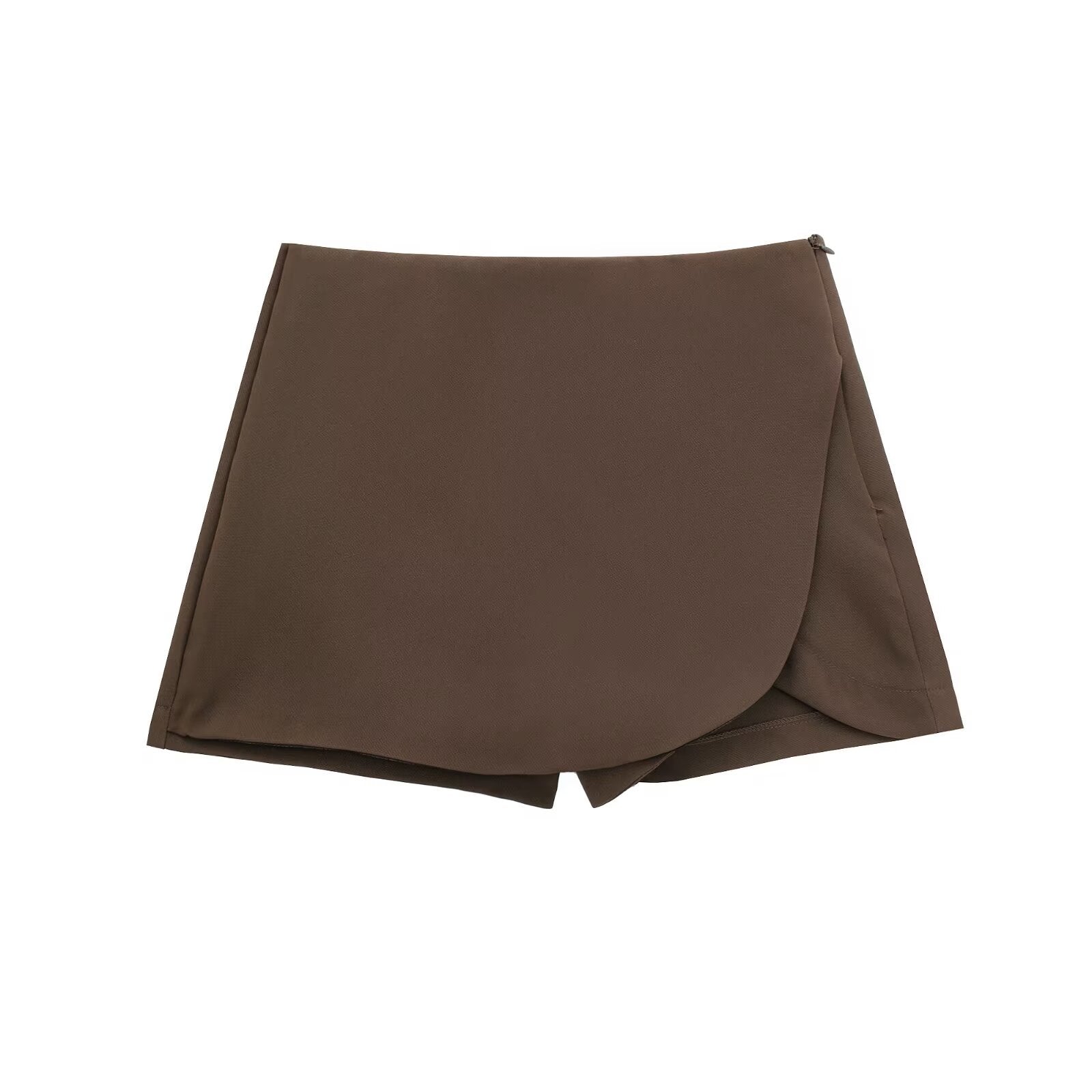 Lucia Skort | Satijnen Skort met Hoge Taille in Burgundy of Mocha Mousse