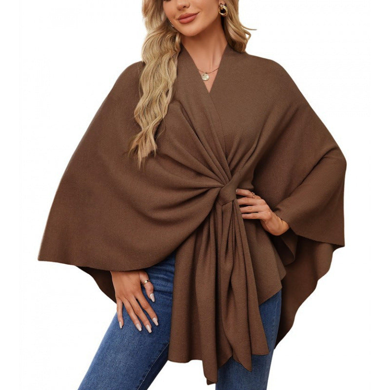 Lucia Bellanova | Luxe Dames Wikkel Poncho met Tailleband