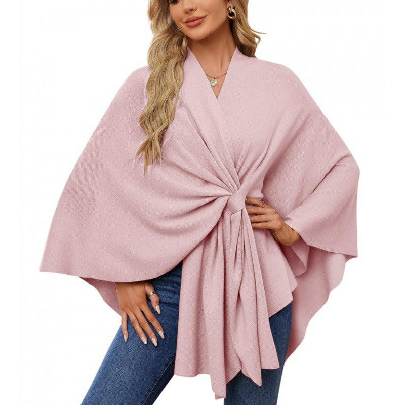Lucia Bellanova | Luxe Dames Wikkel Poncho met Tailleband