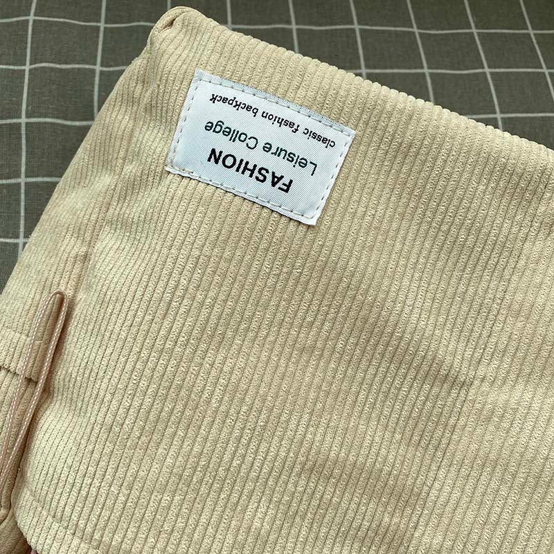 Emma Schoudertas | Corduroy Schooltas voor Dames met Laptopvak en Verstelbare Riem