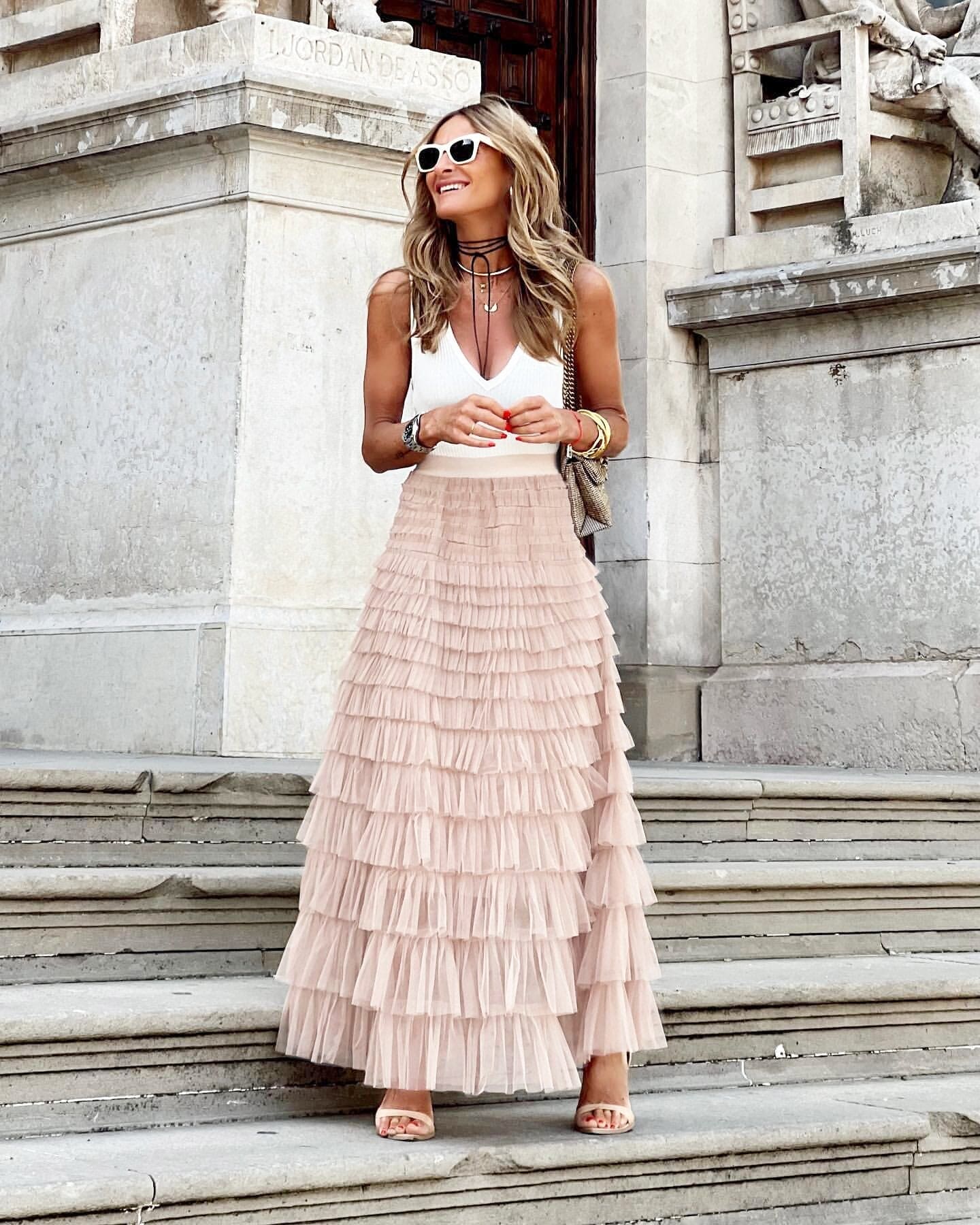 Tule Maxi Rok Dames met Elastische Tailleband - Valentina Beretti