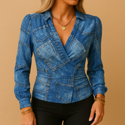 Katia Moretti | Dames Top met V-Hals en Getailleerde Pasvorm